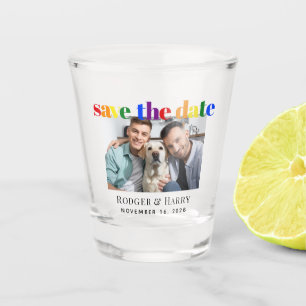 Gay Wedding Foto Save the Date Schnapsglas