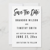 Gay Wedding Foto speichert die Datumskarten Save The Date (Rückseite)