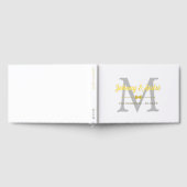 Gay Wedding Gold Bowtie Monogram Gästebuch (Voll)