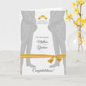 Gay Wedding Gratulationen Zwei Grooms Vintag Karte (Gelbe Blume)