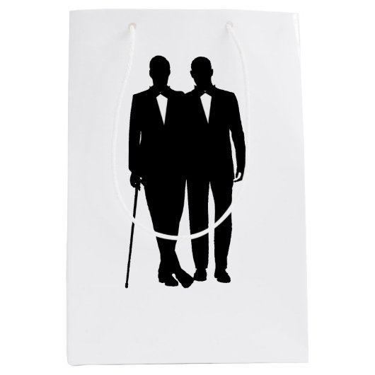 Gay Wedding Grooms Mittlere Geschenktüte (Vorderseite)