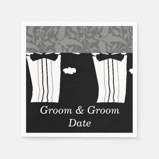 Gay Wedding Grooms Paper Napkins Serviette (Vorderseite)