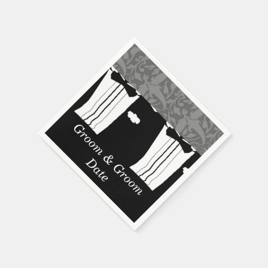 Gay Wedding Grooms Paper Napkins Serviette (Ecke)