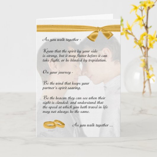 Gay Wedding Herzlichen Glückwunsch zwei Grooms Karte (Gelbe Blume)