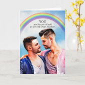 Gay Wedding Jubiläum Pot of Gold Rainbow Karte (Gelbe Blume)