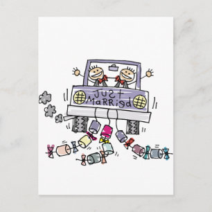 Gay Wedding Just Married Ankündigungspostkarte