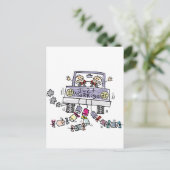 Gay Wedding Just Married Ankündigungspostkarte (Stehend Vorderseite)