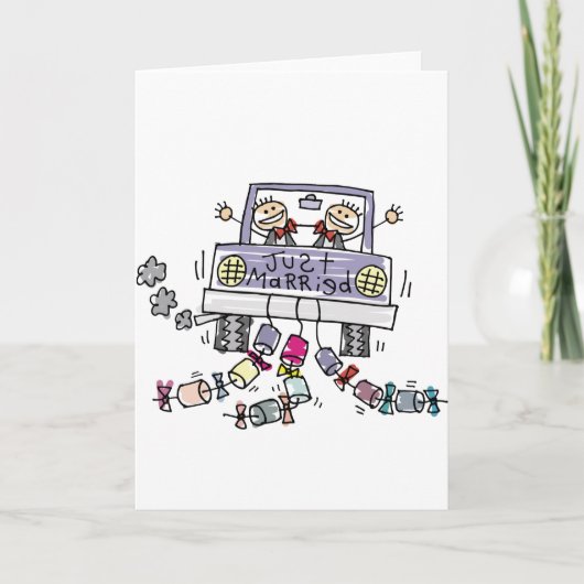 Gay Wedding Just Married Card Ankündigung (Vorderseite)