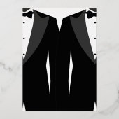 Gay Wedding Menü weiß und echtes Gold Folieneinladung (Rückseite)