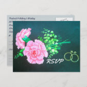 Gay Wedding Pink Carnation Personalisierte UAWG Einladungspostkarte (Vorne/Hinten)