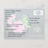 Gay Wedding Pink Carnation Personalisierte UAWG Einladungspostkarte (Rückseite)