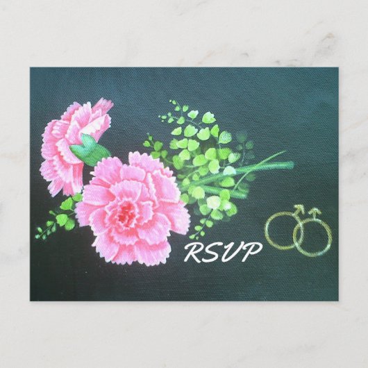 Gay Wedding Pink Carnation Personalisierte UAWG Einladungspostkarte (Vorderseite)