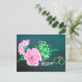 Gay Wedding Pink Carnation Personalisierte UAWG Einladungspostkarte (Stehend Vorderseite)