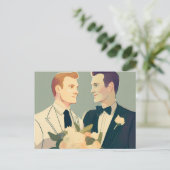 Gay Wedding Postcard Postkarte (Stehend Vorderseite)