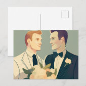 Gay Wedding Postcard Postkarte (Vorne/Hinten)