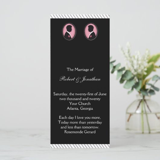 Gay Wedding Program für bemalte Silhouetten Programm (Stehend Vorderseite)