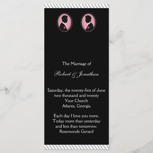 Gay Wedding Program für bemalte Silhouetten Programm (Vorderseite)