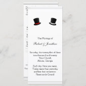 Gay Wedding Program für Top Hats und Bow Krawatte Programm (Vorne/Hinten)