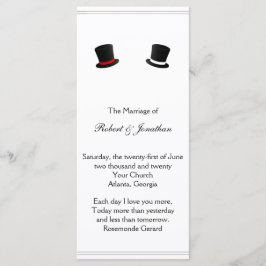 Gay Wedding Program für Top Hats und Bow Krawatte Programm