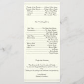 Gay Wedding Program für Top Hats und Bow Krawatte Programm (Rückseite)