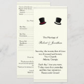 Gay Wedding Program für Top Hats und Bow Krawatte Programm (Vorne/Hinten)