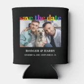 Gay Wedding Rainbow Save the Date Foto Cooler Dosenkühler (Rückseite)