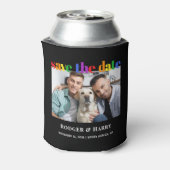 Gay Wedding Rainbow Save the Date Foto Cooler Dosenkühler (Kanne Rückseite)