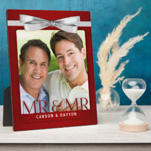 Gay Wedding Red Foto Frame mit Mr. und Mr. Fotoplatte