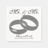 Gay Wedding Rings Personalisiert Wedding Serviette (Vorderseite)