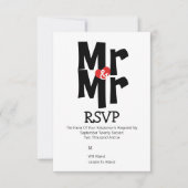 Gay Wedding RSVP Bold Mr. und Mr. Personalisiert (Vorderseite)