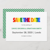 Gay Wedding Save the Date Rainbow Flag Colors (Vorne/Hinten)
