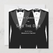 Gay Wedding Silver Save the Date Weihnachtskarten (Vorderseite)