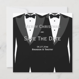 Gay Wedding Silver Save the Date Weihnachtskarten
