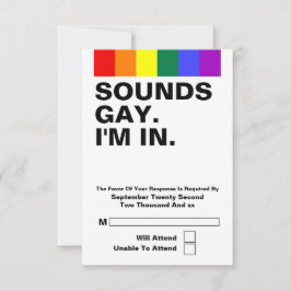 Gay Wedding Sounds Gay Im In UAWG RSVP Karte
