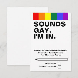 Gay Wedding Sounds Gay Im In UAWG RSVP Karte