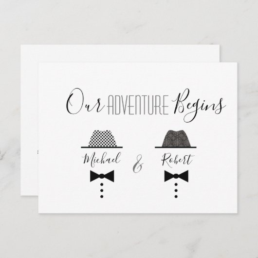 Gay Wedding speichert das Datum Ankündigungspostkarte (Vorne/Hinten)