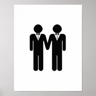 GAY WEDDING TOPPER MEN -.pnng Poster