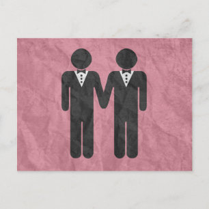 GAY WEDDING TOPPER MEN -.pnng Postkarte