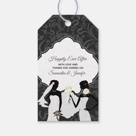 Gay Wedding Two Brides Foto Bevorzugung Geschenkanhänger (Vorderseite)