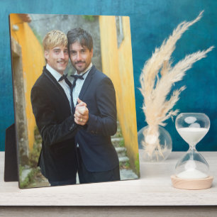 Gay Wedding Two Grooms Foto Plaque Fotoplatte