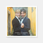 Gay Wedding Two Grooms Foto Serviette (Vorderseite)