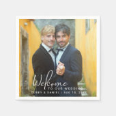 Gay Wedding Two Grooms Foto Serviette (Vorderseite)