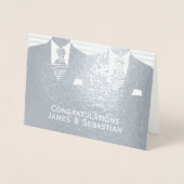 Gay Wedding Two Grooms Glückwunsch Folienkarte (Vorderseite)