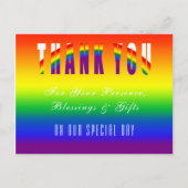 Gay Wedding Vielen Dank LGBT Gay Pride Party Postkarte (Vorderseite)