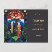 Gay Wedding Vielen Dank Postkarte (Vorderseite)