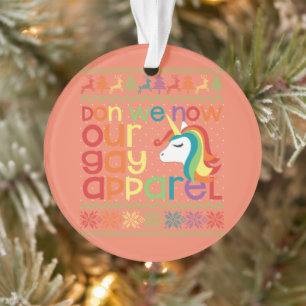 Gay Weihnachten Regenbogen Einhorn Wir tragen jetz Ornament