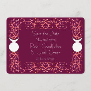 Gay Wiccan Wedding Red Save the Date Card