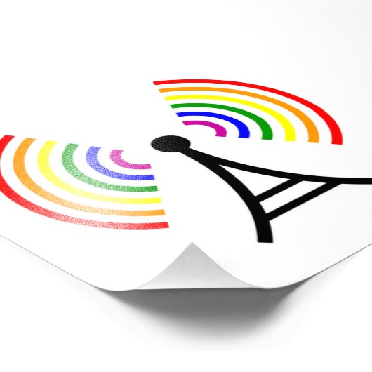 Gay WiFi-Regenbogensignalantenne Fotodruck (Ecke)
