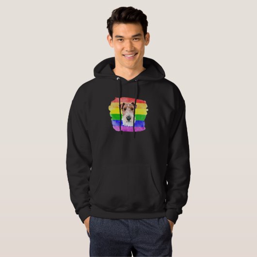 Gay Wire Fox Terrier Lgbtq Pride Stuff Teens Rainb Hoodie (Vorne ganz)