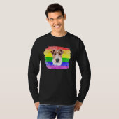 Gay Wire Fox Terrier Lgbtq Pride Stuff Teens Rainb T-Shirt (Vorne ganz)